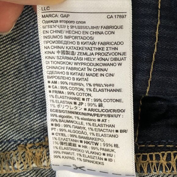 GAP Denim Women’s Cheeky Straight Jeans Medium Indigo Blue Raw Hem Tag Size 2/26 - Picture 14 of 16